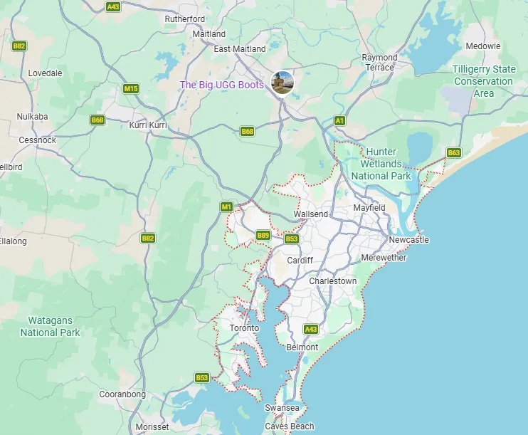 Map of Newcastle